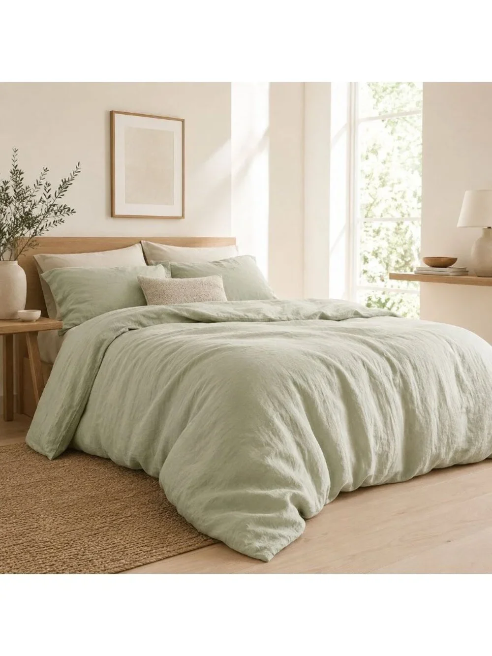 S15 | Quince European Linen Duvet Cover Full Queen Sage (retired) NWOT